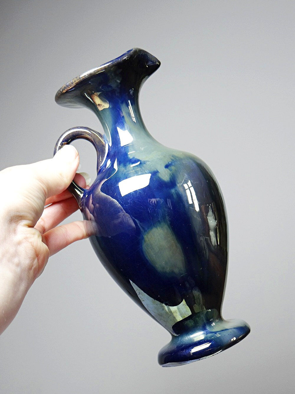 Small jug/pitcher/soliflore from Rambervillers, antique stoneware.