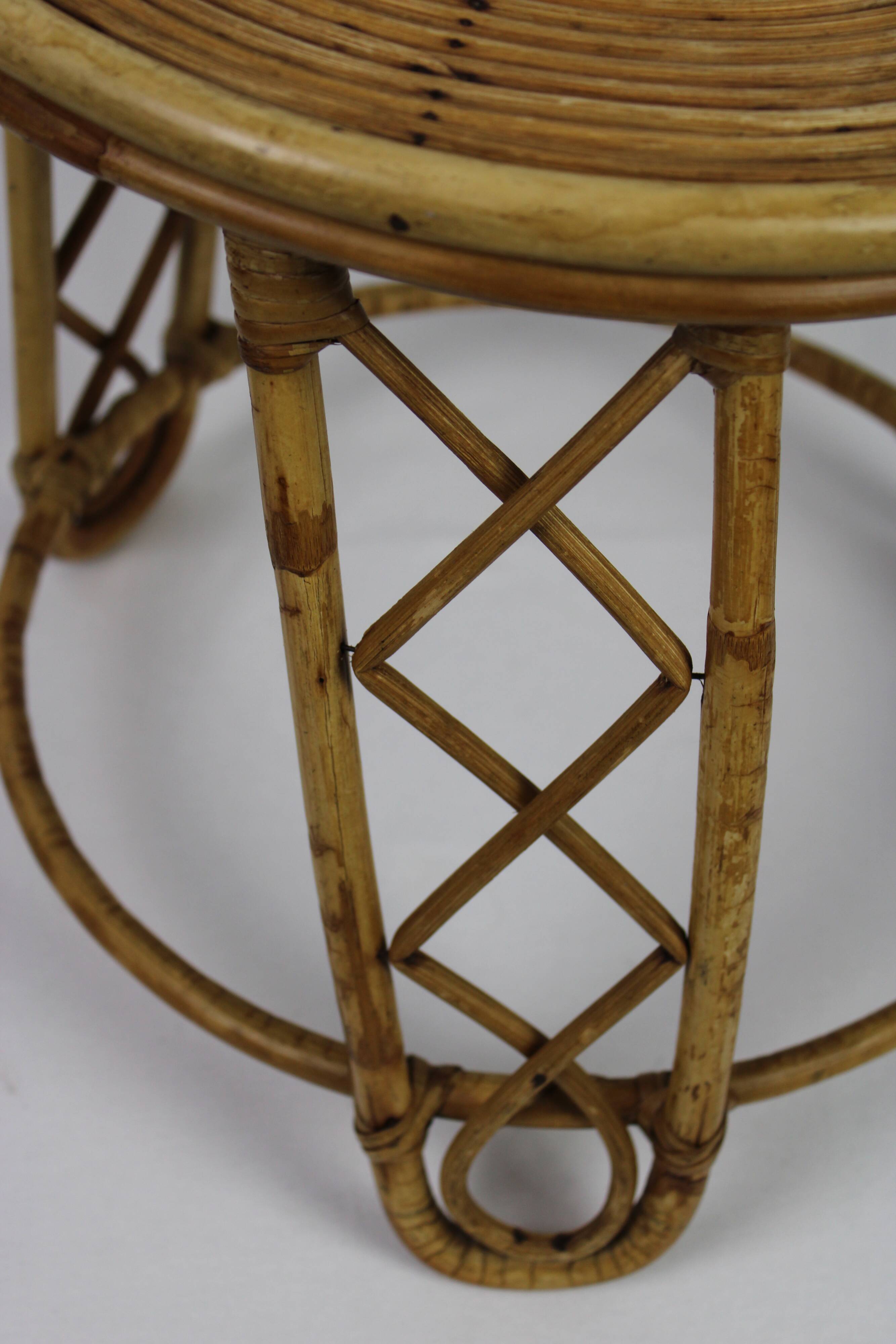 Rattan side table
