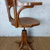 Fischel swivel armchair or office chair, bent beech, late 19th century