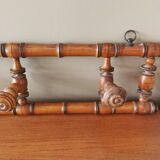 Antique wooden wall coat rack