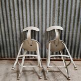 Pair of Nicole Vintage high chairs - Workshop stool