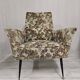 Pair of Mid-Century Design armchairs – jacquard upholstery with tapered legs