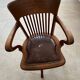 Fauteuil de bureau en bois et cuir