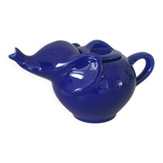 Elephant teapot by Lipton in royal blue.
