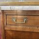 Louis XVI period mahogany secretary, white marble top, clover lock