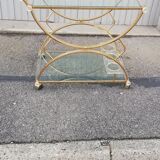 Vintage golden and glass kitchen trolley