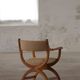 "Kurul" armchair in Oak and jute fabric, Henning Kjærnulf, Mid-century modern, 1960s