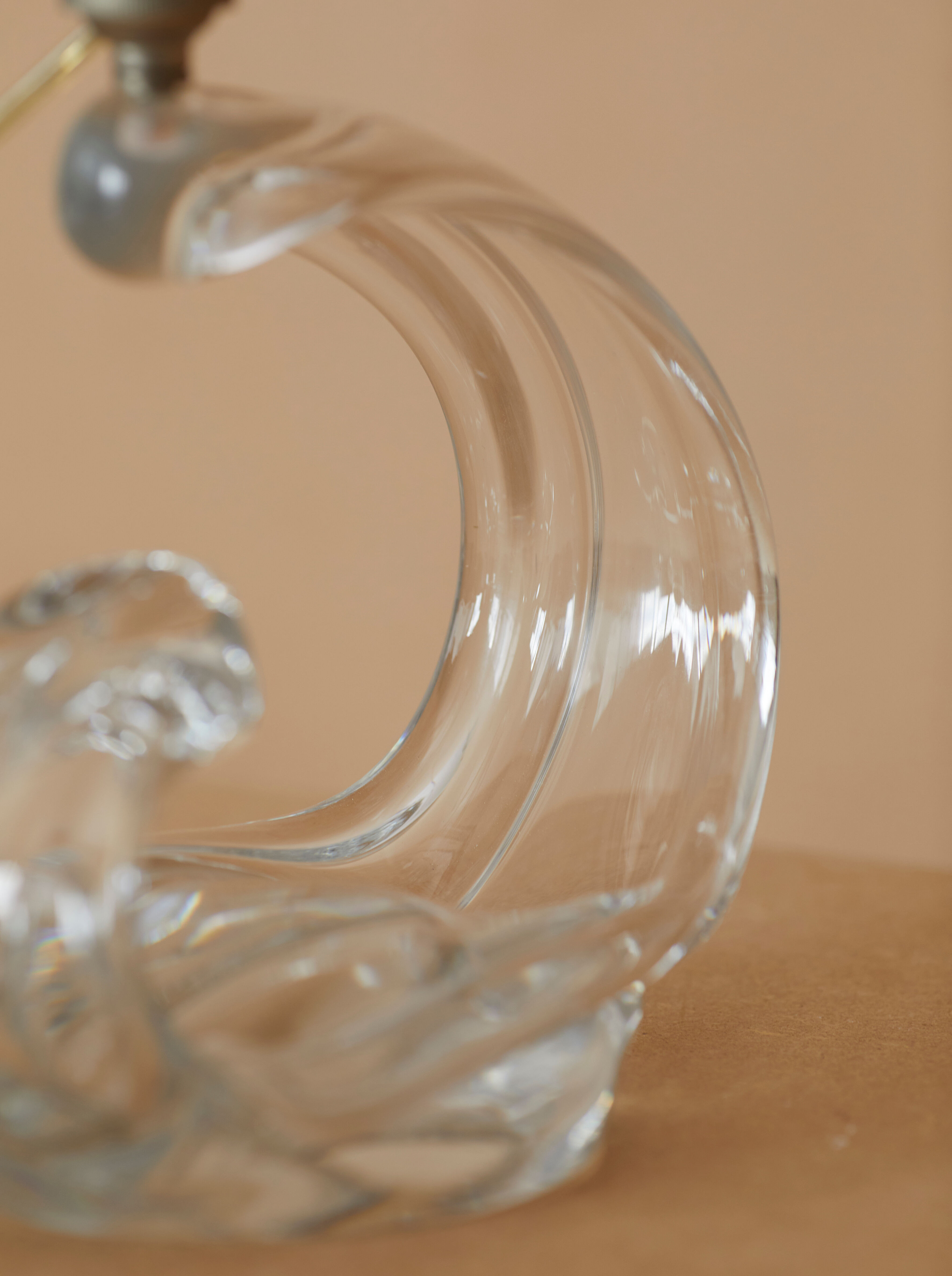 Crystal lamp foot Maison Daum France circa 1960