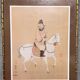 China circa 1900: Oil painting on silk "The Horseman"