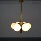 Sputnik brass and glass ceiling chandelier from Kaiser Idell / Kaiser Leuchten, Germany, 1960s