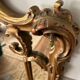 Antique mirror with carved gilded wood glazing beads 164x127