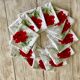 Set of 12 vintage towels printed eyelets - 45x45cm - cotton
