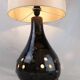 Lampe de sol vintage années 70 céramique abat-jour signé Style West Germany