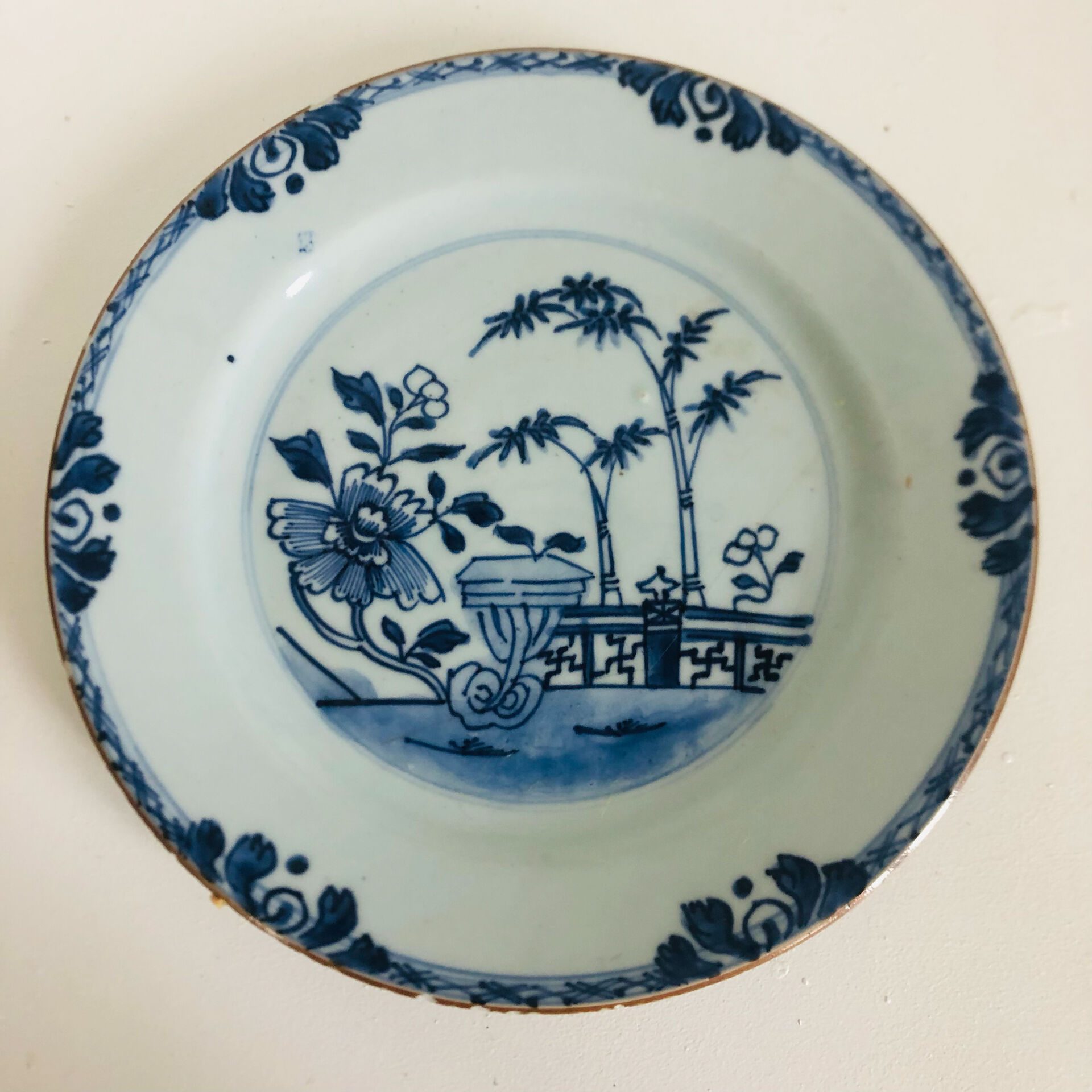 Blue and white porcelain plate from China