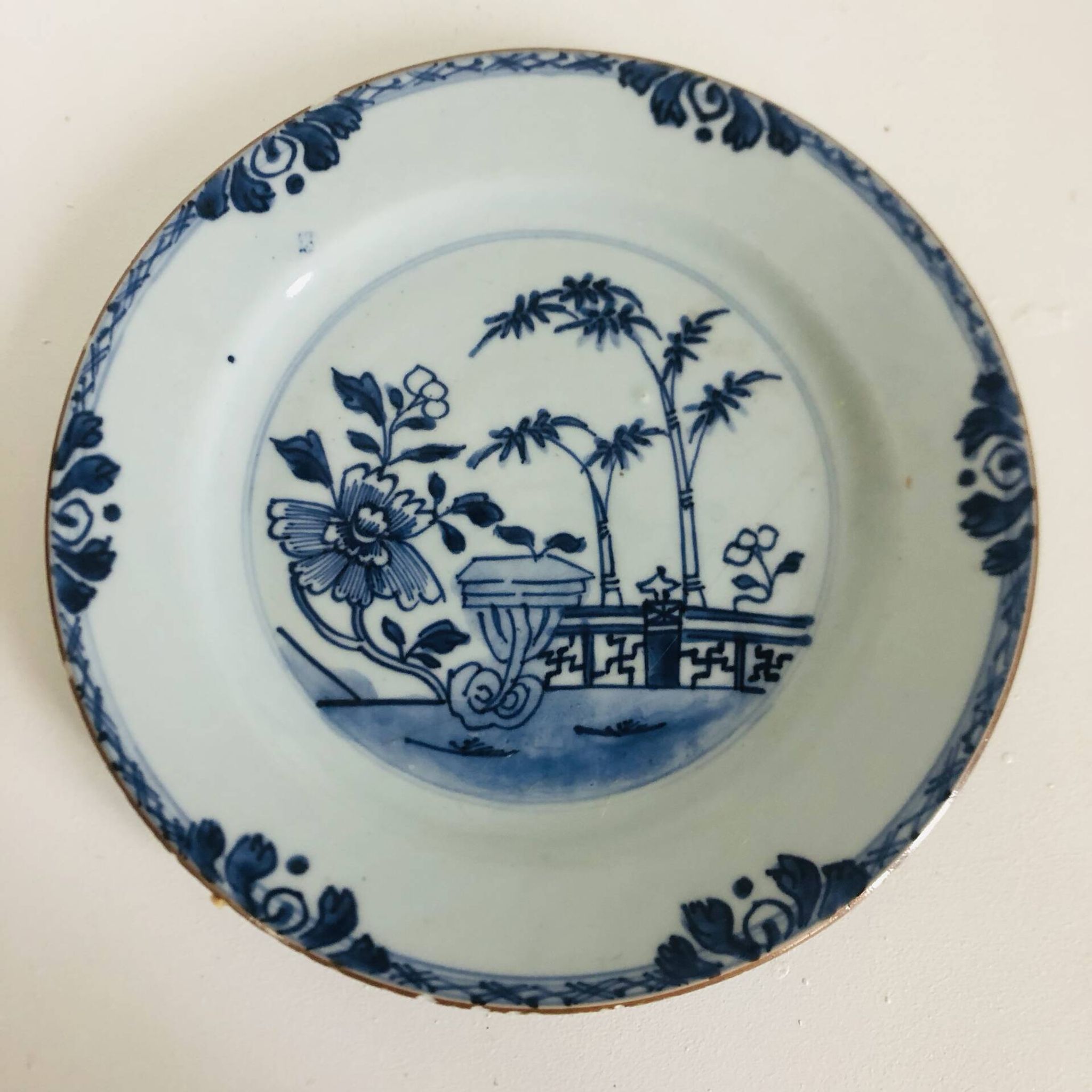 Blue and white porcelain plate from China