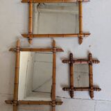 3 bamboo-look mirrors
