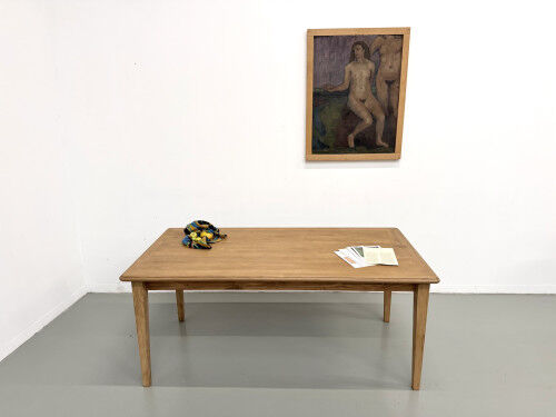 Campaign table in oak and pine, 1970s