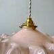 suspension in serrated opaline pleated pink early twentieth century
