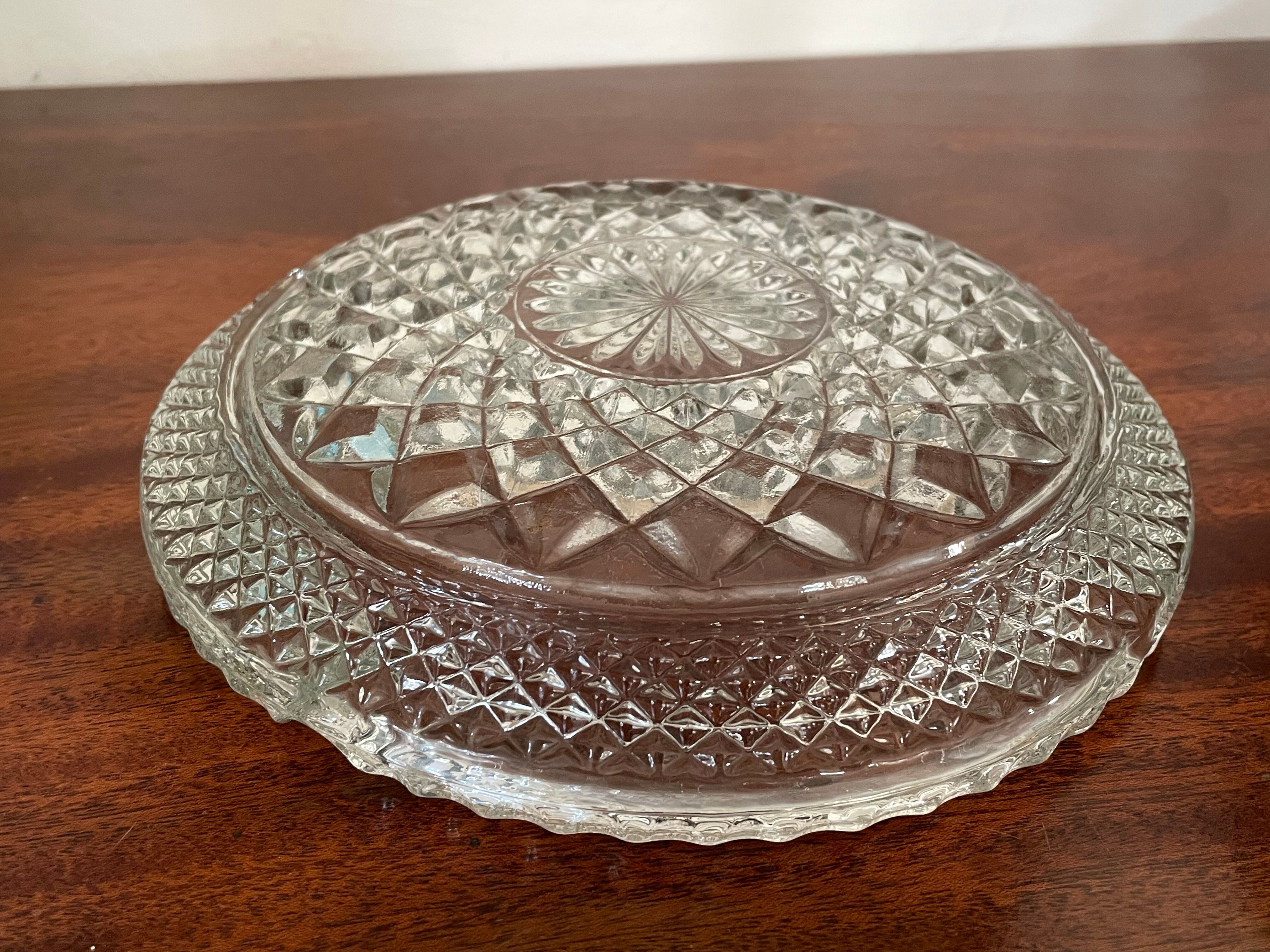 Ashtray empty pockets in cut glass 21,5cm