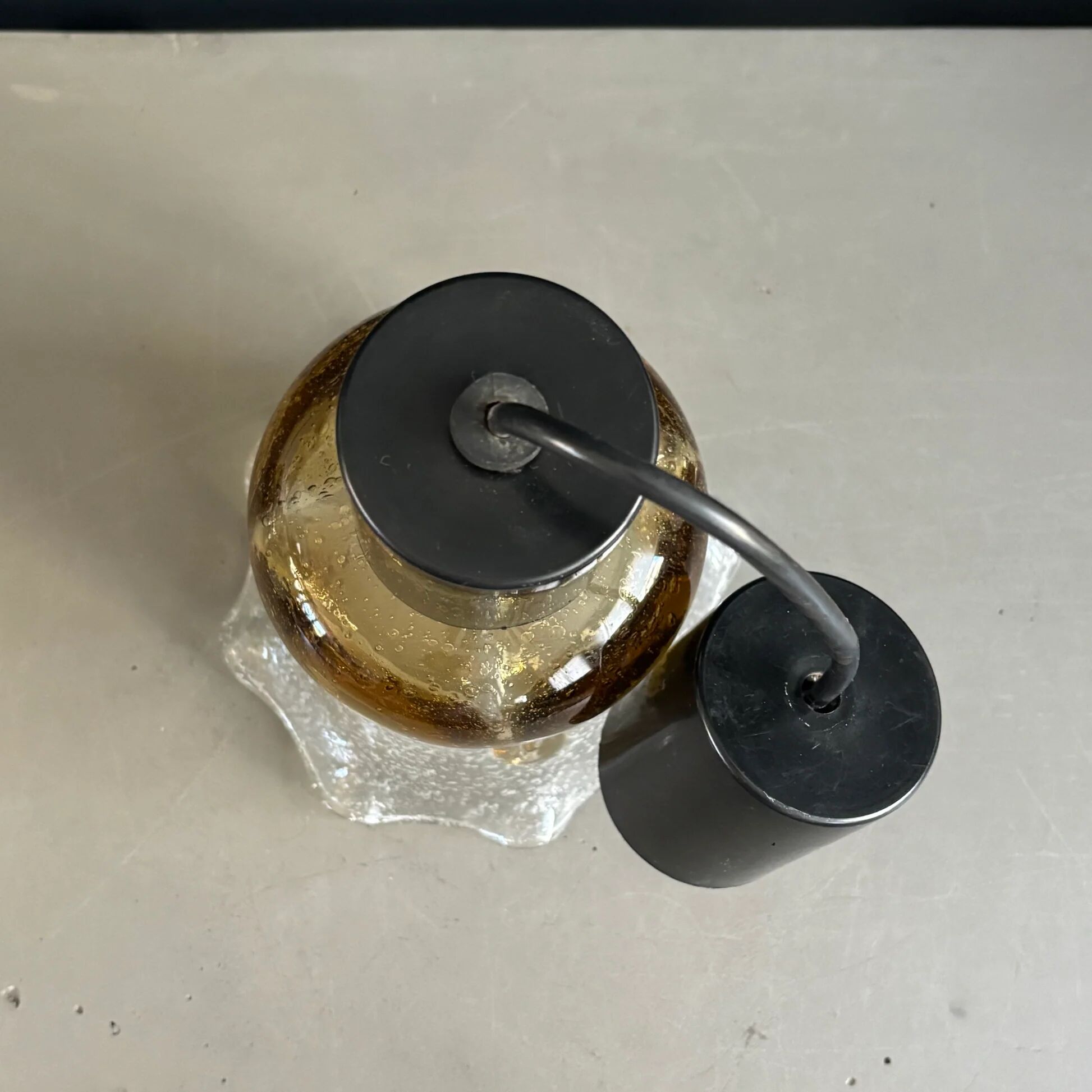 Two-coloured bubble glass tulip pendant light