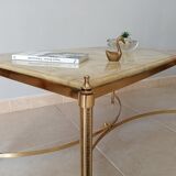 Neoclassical marble and brass coffee table 50s/60s