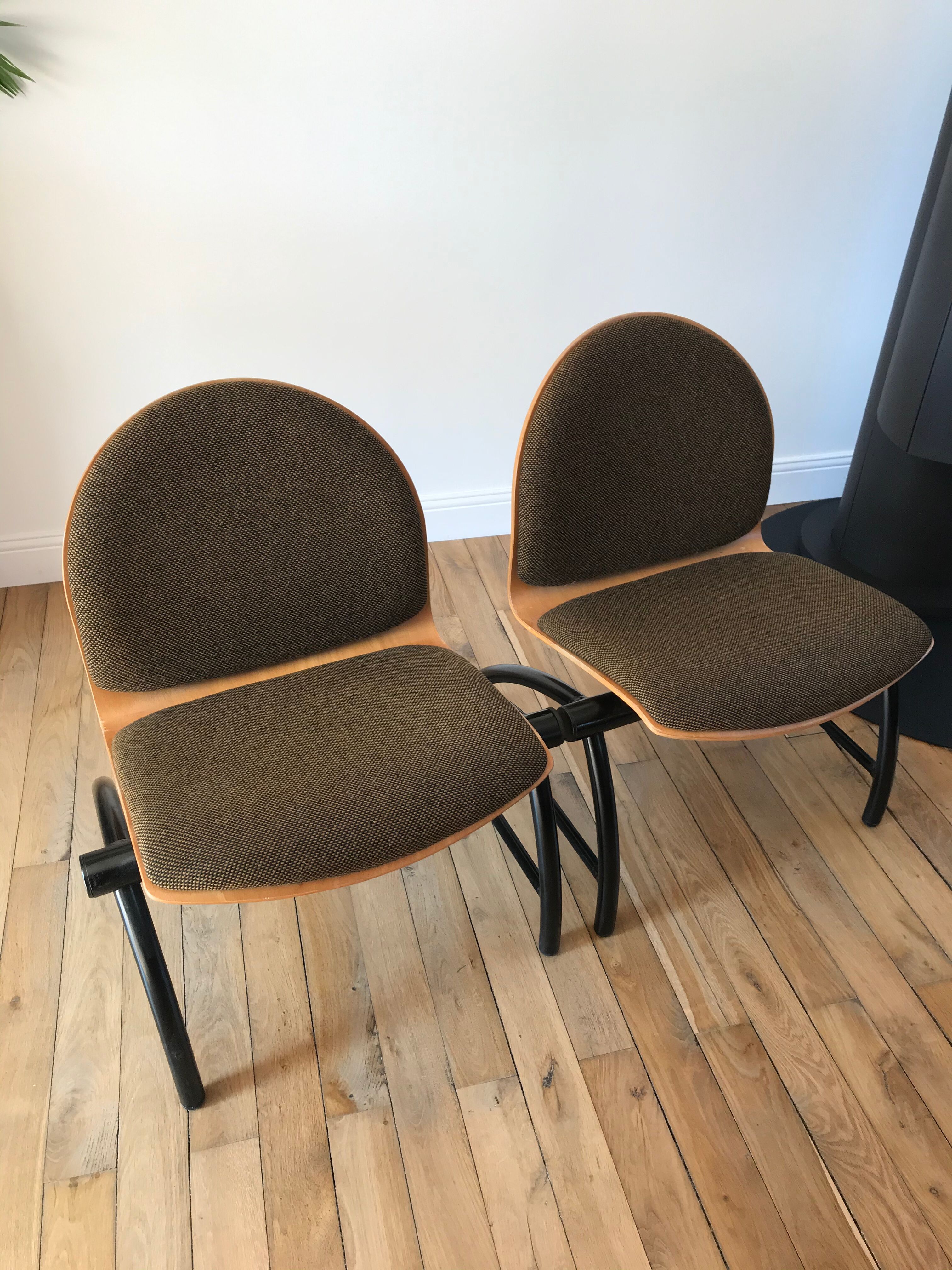 Duo of 70s armchairs
