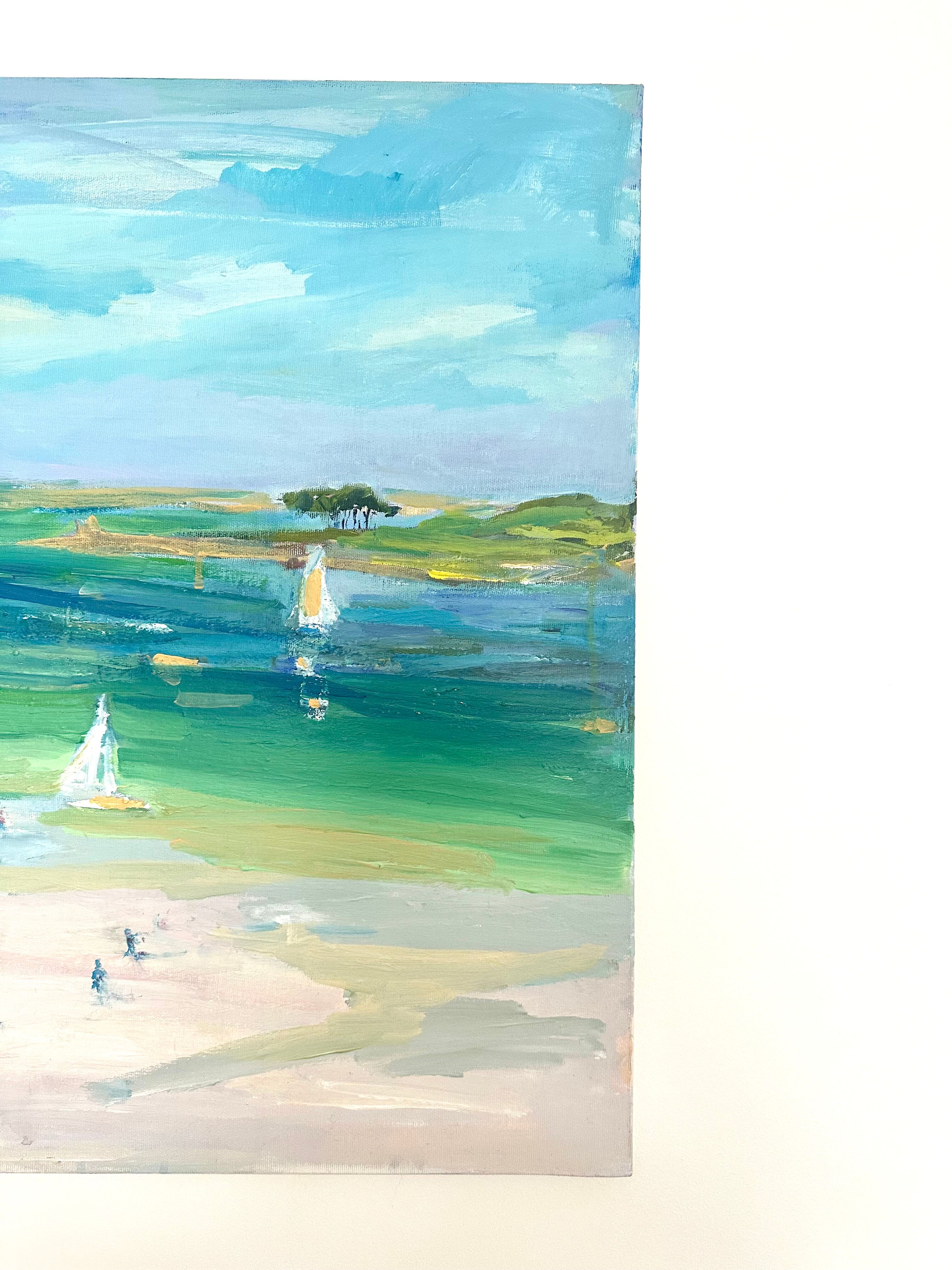 Huile sur toile paysage maritime