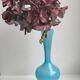 Vase en opaline bleu ciel années 50