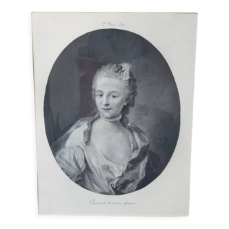 Tableau portrait de jeune femme C Van Loo