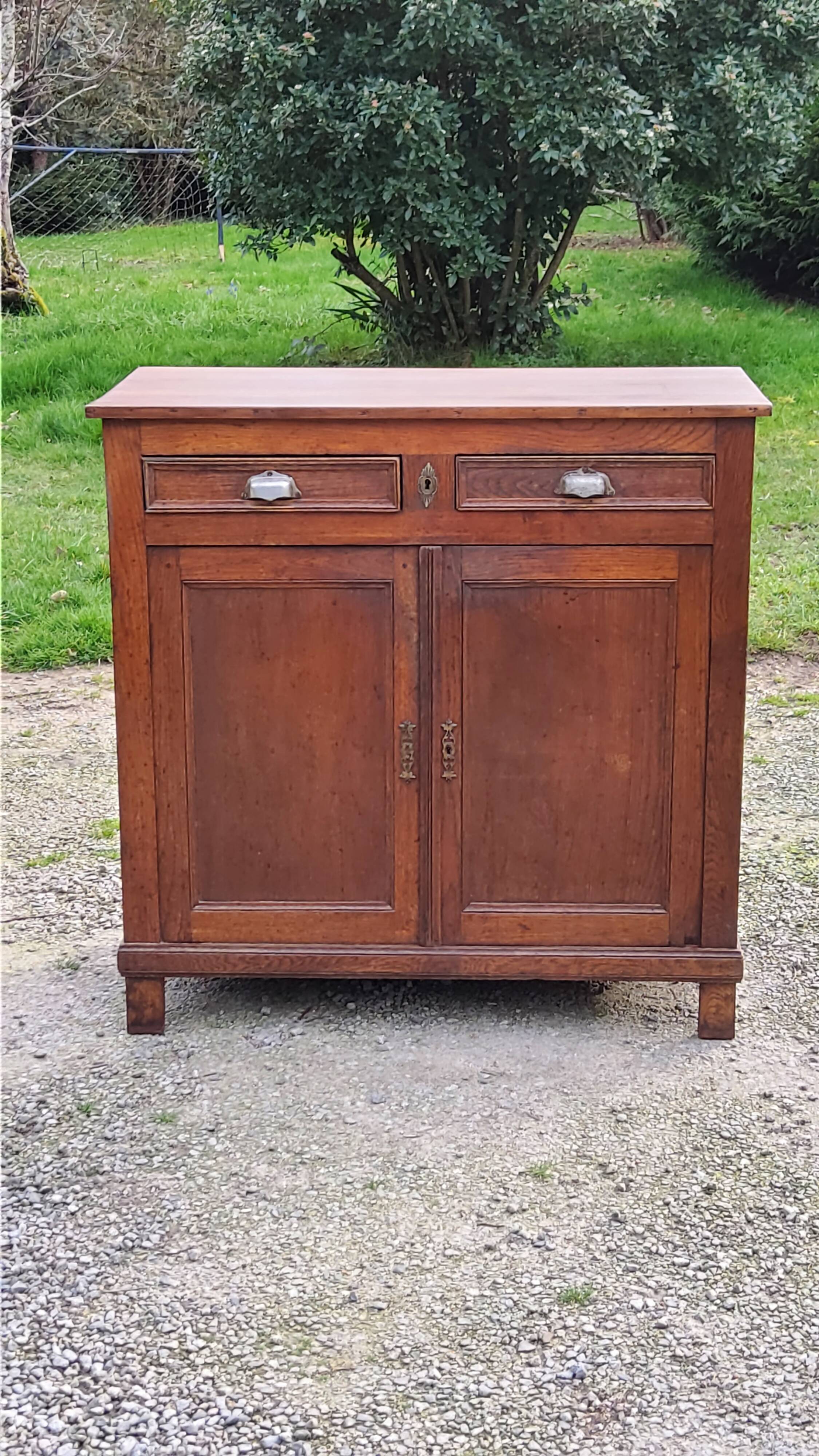 Parisian sideboard in solid oak and solid poplar early 20th century