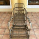 Pair of rocking-chairs in rattan 70s