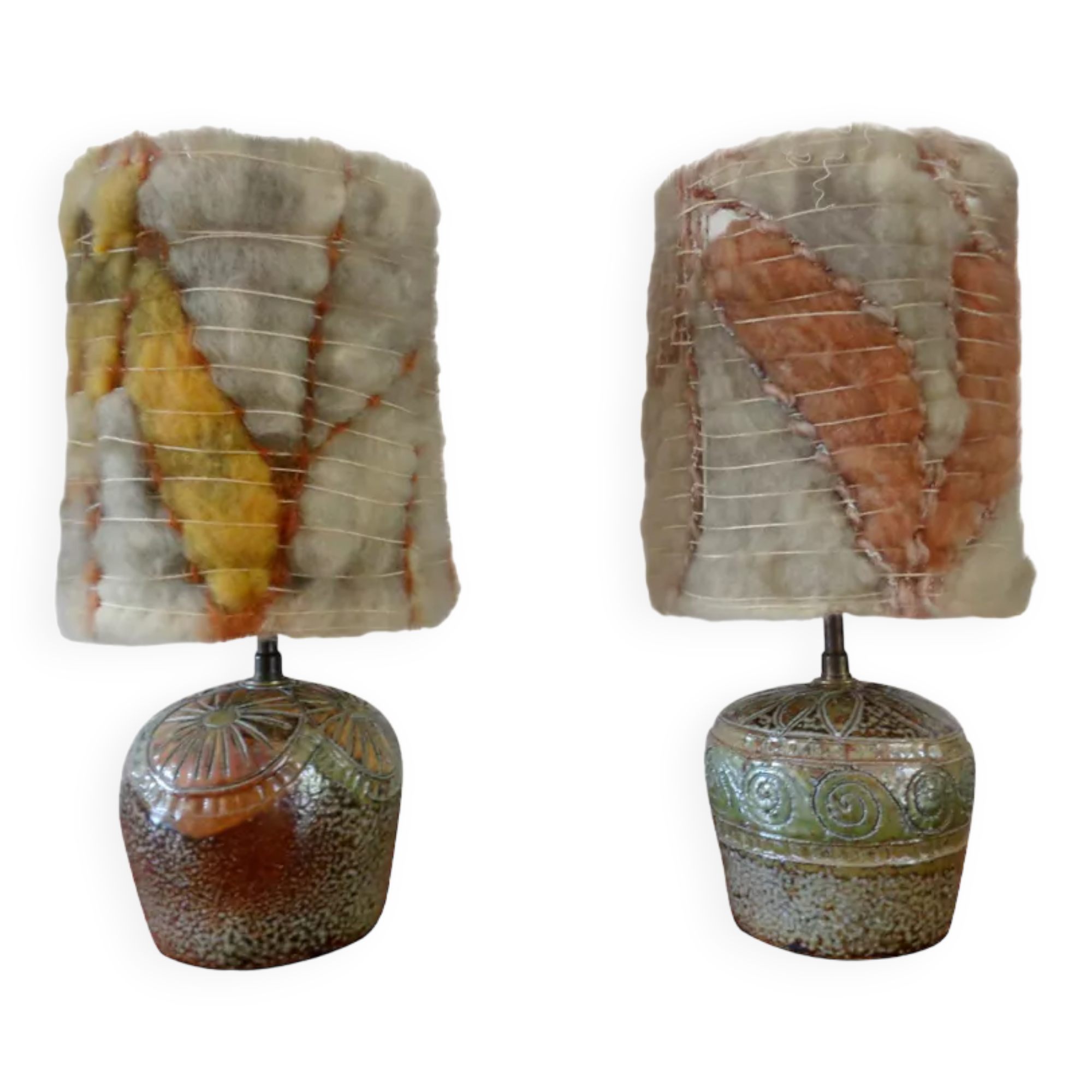 2 vintage ceramic lamps 50s 60s