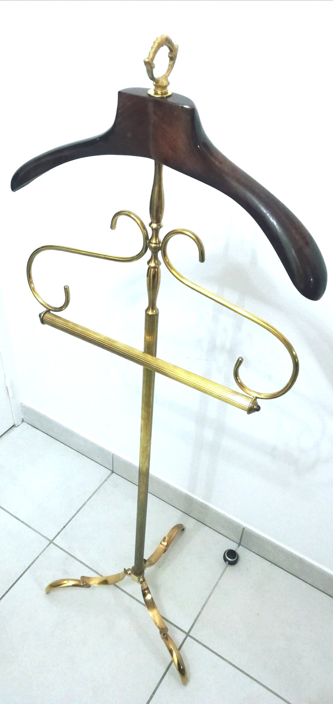 Night valet in mahogany and brass neoclassical style