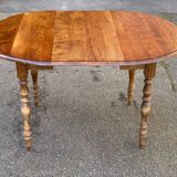 Round extendable dining table Louis Philippe 90cm with an extension.
