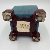 Square art deco pot cover of Thulin pottery