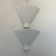 Pair of vintage corner wall lights, matte white plaster, France, 1970.