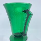 Pressed glass pitcher decoration relief art deco style