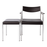 Fauteuil et repose-pieds Edlef Bandixen pour Kusch + Co | Ensemble Lounge Bauhaus | Années 1970