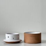 Terracotta ceramic butter dish