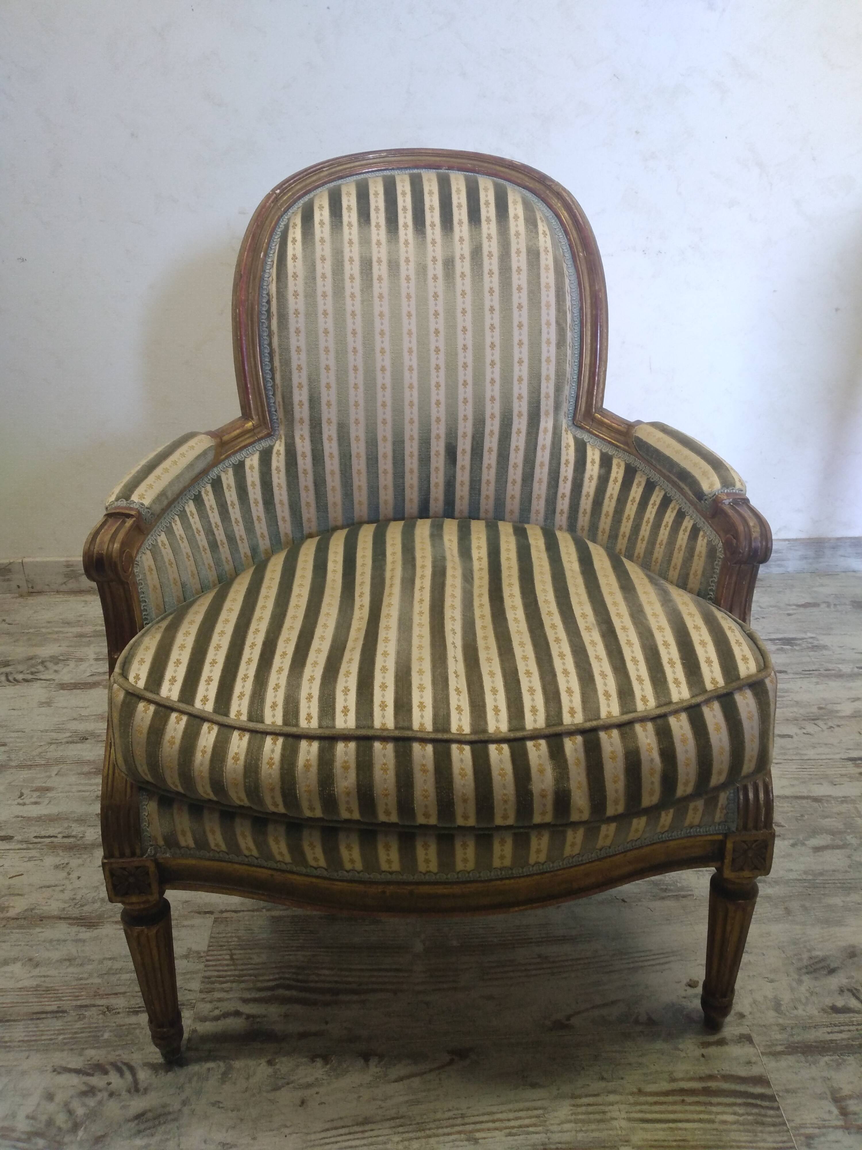 Louis XVI style bergère armchairs