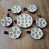 Service set of 7 ceramic snail pieces
