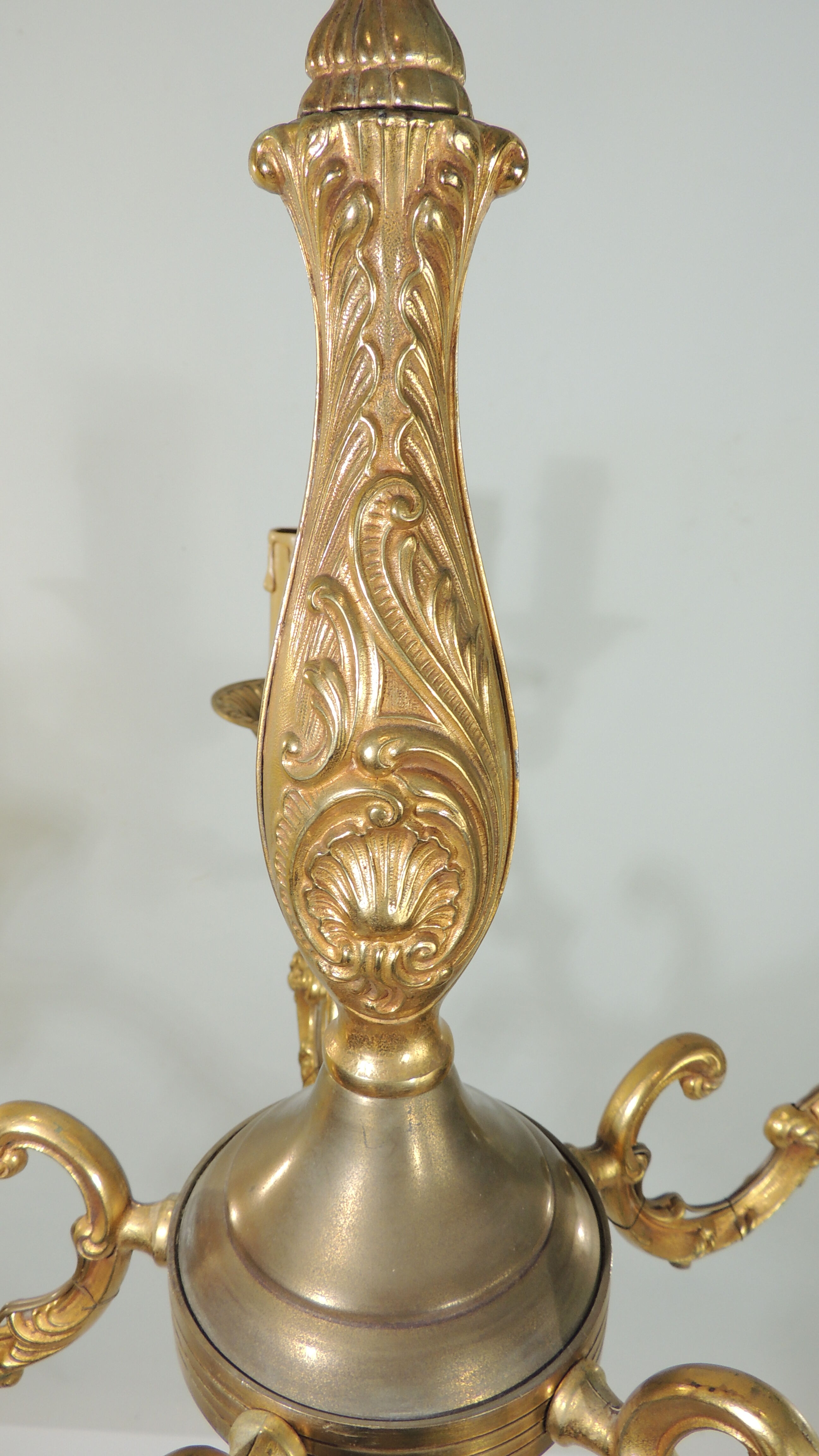 Bronze vintage five-pointed chandelier