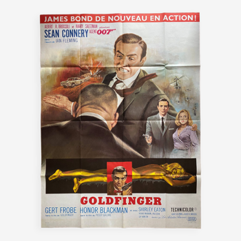 Affiche cinéma "Goldfinger" Sean Connery, James Bond 120x160cm 70's