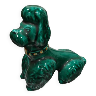 Green ceramic poodle