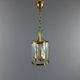 Cylindrical lantern in brass and glass, 20th century