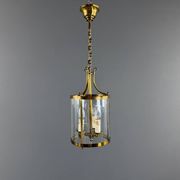 Lanterne cylindrique en laiton et verre, XXe Siècle