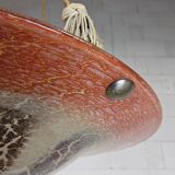 Antique orange German Art Deco WMF Ikora glass pendant lamp 1930