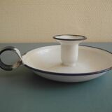 antique candlestick enamelled tin vintage candlestick Sweden