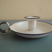 antique candlestick enamelled tin vintage candlestick Sweden