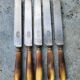 Series of 5 knives steel horn handle